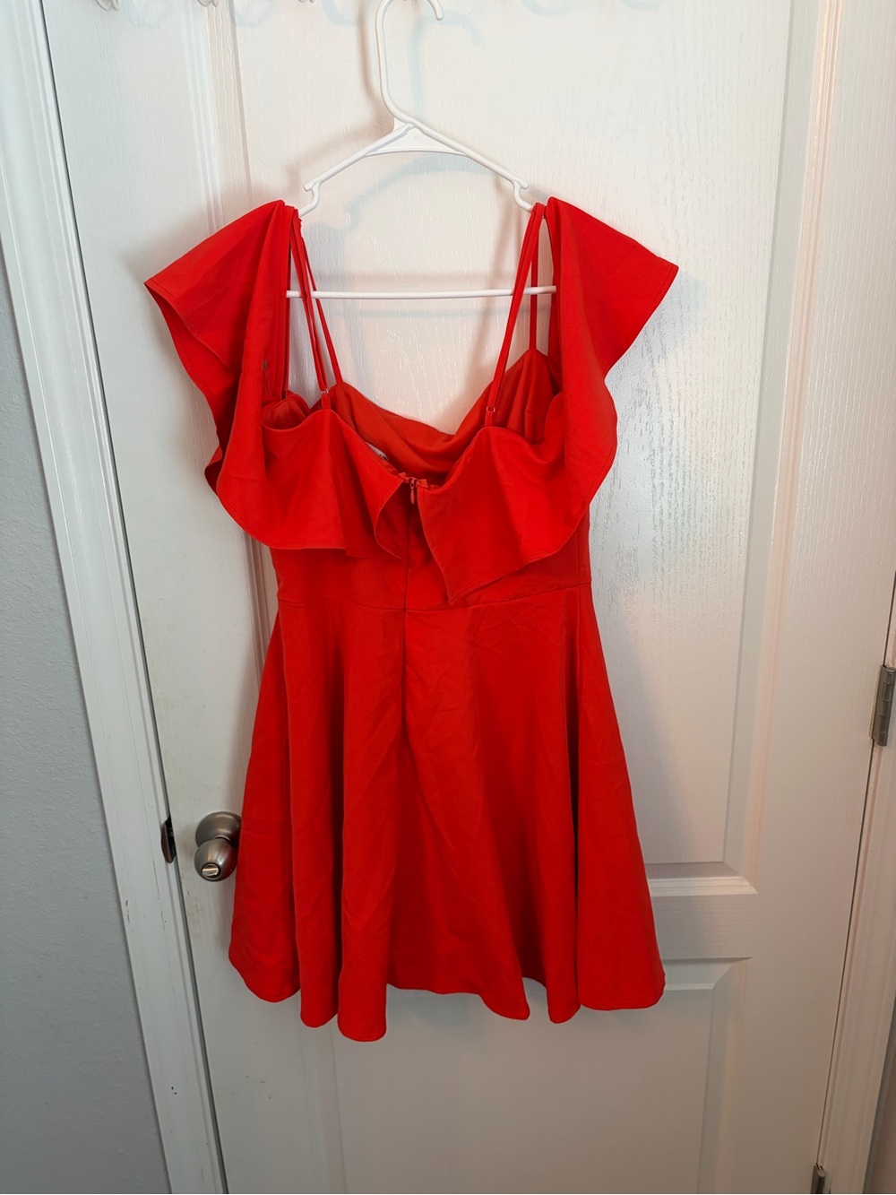 Lulu's Red Ruffle Off-Shoulder Mini Dress